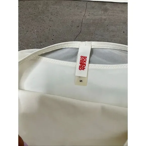 Solid & Striped Mesh Bikini Set | Ivory in Small - Picture 3 of 6